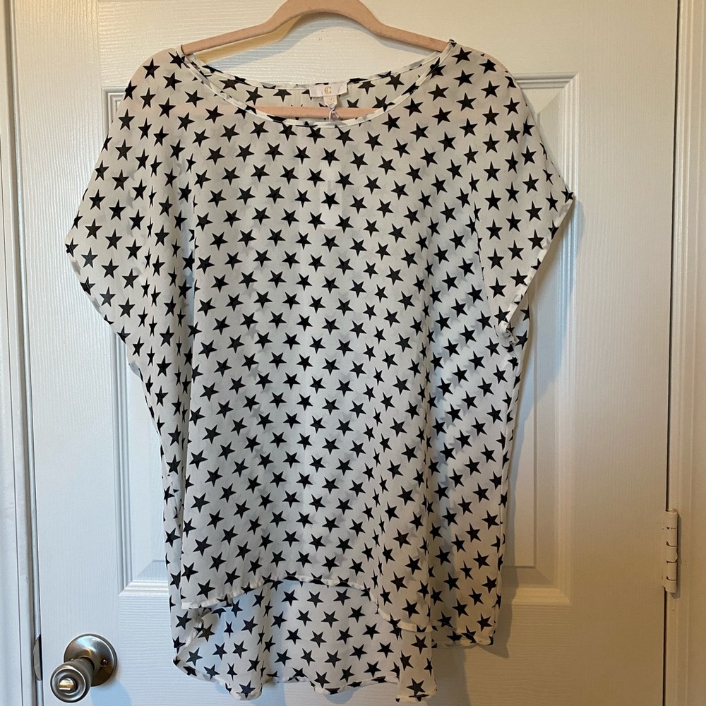 Charming Charlie Sheer Star Blouse